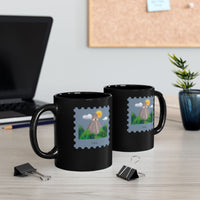 Stamp Tikal Guatemala Black Mug