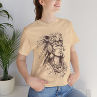 Aztec Warrior Woman Jaguar Spirit Sketch Unisex T-Shirt