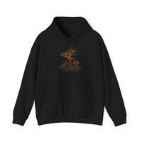 Tribal Volcano with Smoke Spirals Glyph Style Unisex Hoodie
