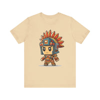 Chibi Aztec Warrior Cartoon Style Unisex T-Shirt