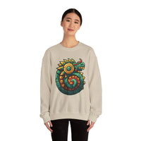 Colorful Quetzalcoatl Sun Serpent Glyph Style Unisex Sweatshirt