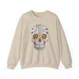 Neon Circuit Aztec Skull Cartoon Style Unisex Sweatshirt