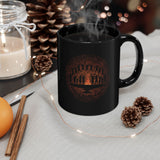 Tribal Ceremony Around Sacred Fire Glyph Style Black Mug