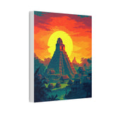 Sunset over Tikal Maya Pyramid Canvas
