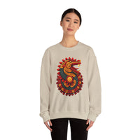Quetzalcoatl Feathered Sun Serpent Glyph Style Unisex Sweatshirt