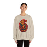 Quetzalcoatl Feathered Sun Serpent Glyph Style Unisex Sweatshirt