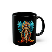 Wonder Aztec Queen Warrior Illustration Black Mug