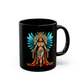 Wonder Aztec Queen Warrior Illustration Black Mug