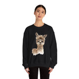 Cute Alpaca With Glasses Watercolor Illustration Unisex Sweatshirt