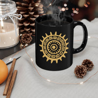 Aztec Mayan Totem Sun Symbol Black Mug