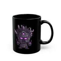 Aztec Shadow Warrior God with Glowing Eyes Black Mug