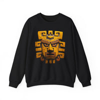 Ancient Andean Warrior Mask Golden Glyph Style Unisex Sweatshirt