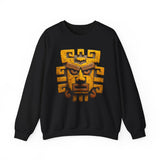 Ancient Andean Warrior Mask Golden Glyph Style Unisex Sweatshirt