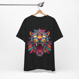 Rainbow Jaguar Mask Comic Style Unisex T-Shirt
