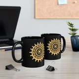 Aztec Mayan Totem Sun Symbol Black Mug