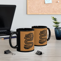 Dragon Aztec Illustration Black Mug