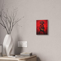 Aztec Macuahuitl Warrior in Red Canvas