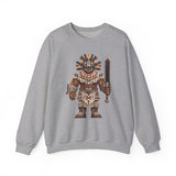 8-Bit Aztec Warrior Pixel Art Style Unisex Sweatshirt