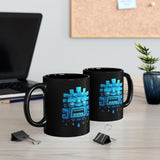Tlaloc Rain God Blue Mask Glyph Style Black Mug