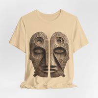Wooden Andean Duality Totem Faces Tribal Symbol Unisex T-Shirt
