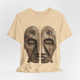Wooden Andean Duality Totem Faces Tribal Symbol Unisex T-Shirt