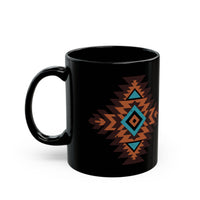 Boho Aztec Geometric Totem Pattern Illustration Black Mug