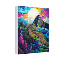 Machu Picchu Psychedelic Stone City Canvas