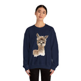 Cute Alpaca With Glasses Watercolor Illustration Unisex Sweatshirt