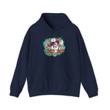 Aztec Floral Cow Skull on Turquoise Pattern Unisex Hoodie
