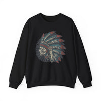 Vintage Native American Headdress Graphic Unisex Sweatshirt