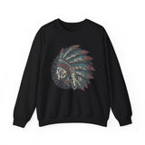 Vintage Native American Headdress Graphic Unisex Sweatshirt