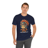Chibi Aztec Warrior Cartoon Style Unisex T-Shirt