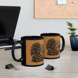 Tribal Spirit Glyph Symbol Illustration Black Mug