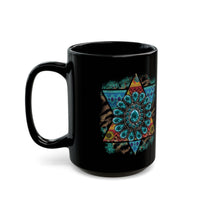 Wild Aztec Turquoise Amulet Illustration Black Mug