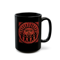 Radiant Tribal Sun Worship Inca Style Black Mug