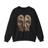 Wooden Andean Duality Totem Faces Tribal Symbol Unisex Sweatshirt