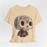 Glow-Eyed Aztec Skull Chibi Unisex T-Shirt