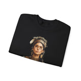 Inca Warrior Woman Watercolor Portrait and Tribal Jewelry Unisex Sweatshirt