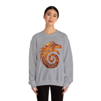 Spiral Quetzalcoatl Feathered Serpent Glyph Style Unisex Sweatshirt