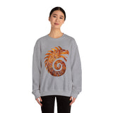 Spiral Quetzalcoatl Feathered Serpent Glyph Style Unisex Sweatshirt