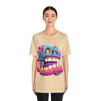 Chunky Neon Mayan Skull Graffiti Style Unisex T-Shirt