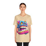 Chunky Neon Mayan Skull Graffiti Style Unisex T-Shirt