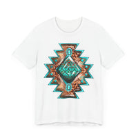 Turquoise Western Aztec Gem Illustration Unisex T-Shirt