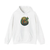 Colorful Quetzalcoatl Sun Serpent Glyph Style Unisex Hoodie