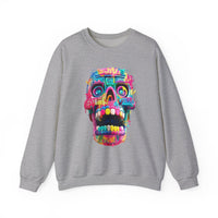 Neon Graffiti Mayan Skull Cartoon Style Unisex Sweatshirt