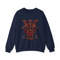 Aztec Fire Warrior Mask Unisex Sweatshirt