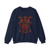Aztec Fire Warrior Mask Unisex Sweatshirt