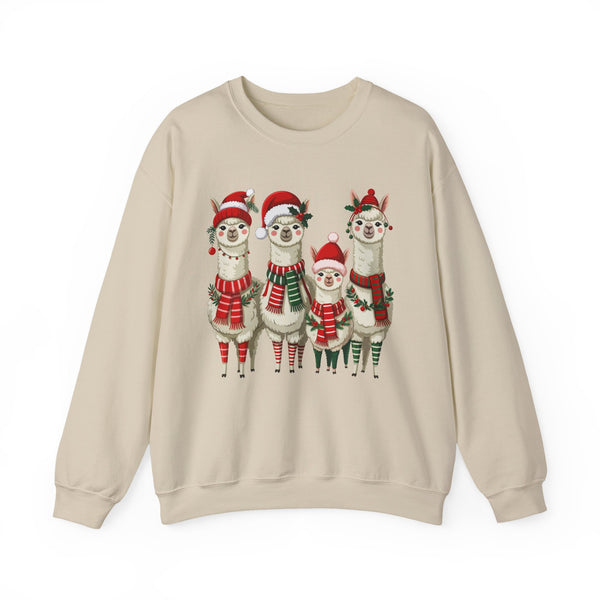 Inca Christmas Llama Family from the Andes Unisex Sweatshirt