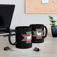 Andean Llama Fiesta Illustration Black Mug