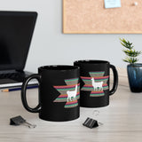 Andean Llama Fiesta Illustration Black Mug